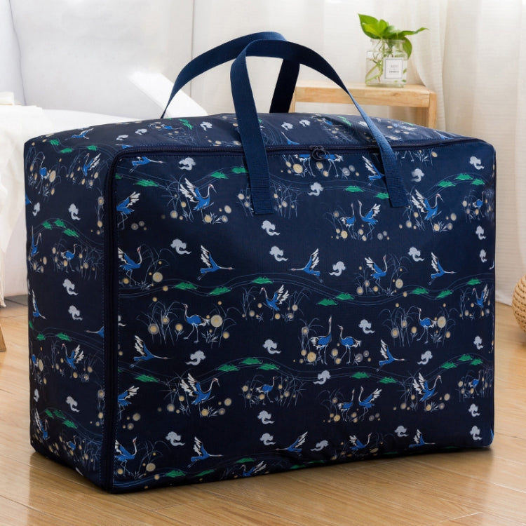 Oxford Cloth Quilt Moisture-Proof & Waterproof Storage Bag Zipper Portable Moving Luggage Bag, Specification: 60x50x25cm(Black Bottom Crane)