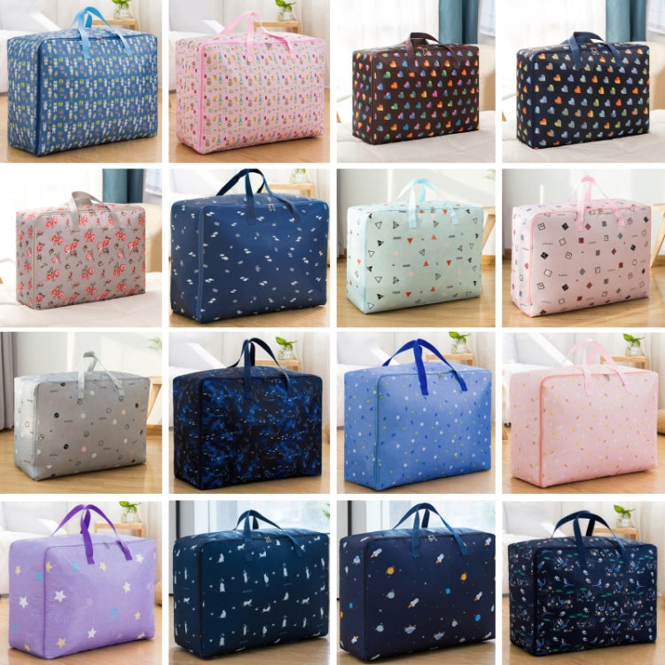Oxford Cloth Quilt Moisture-Proof & Waterproof Storage Bag Zipper Portable Moving Luggage Bag, Specification: 60x50x25cm(Purple Five-star)