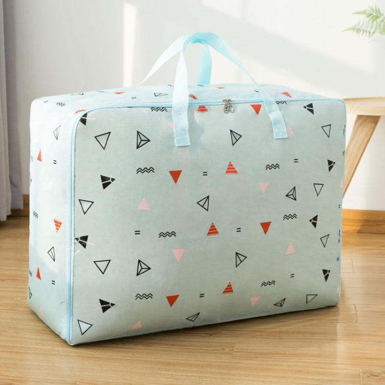 Oxford Cloth Quilt Moisture-Proof & Waterproof Storage Bag Zipper Portable Moving Luggage Bag, Specification: 70x50x30cm(Blue Triangle)