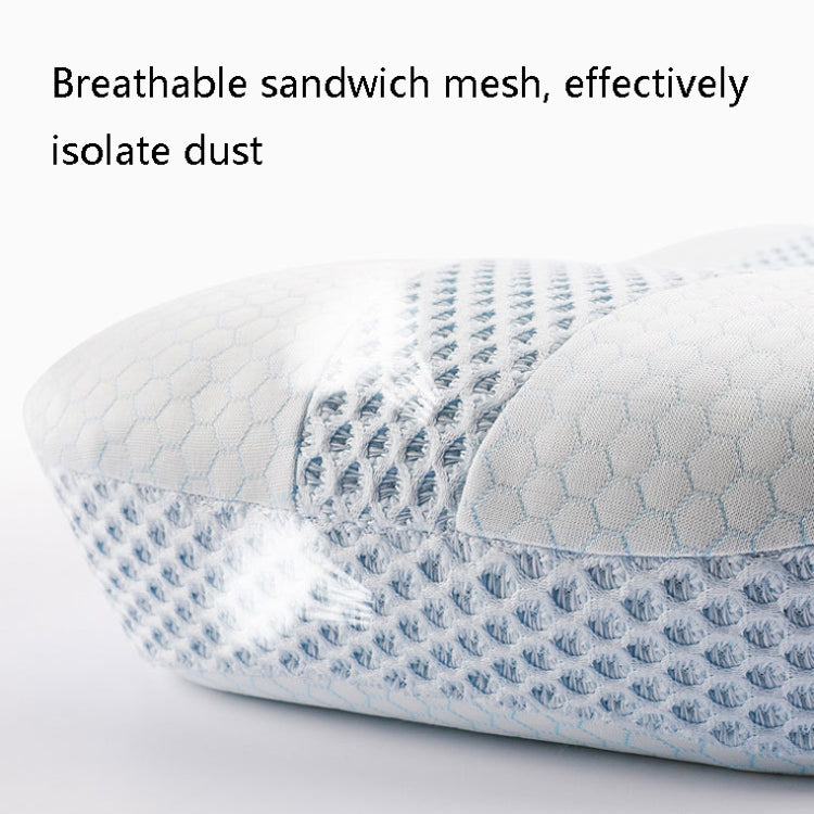 P10 Memory Foam Slow Rebound Pillow Neck Protector Memory Foam Pillow, Dimensions: 60 x 43 x 11cm(White Blue)