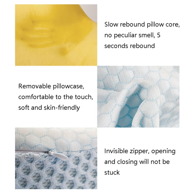 P10 Memory Foam Slow Rebound Pillow Neck Protector Memory Foam Pillow, Dimensions: 60 x 43 x 11cm(White Blue)