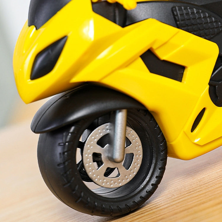 Motorcycle Alarm Clock Ornaments Creative Child Gift Clock(White Motorcycle Racing)