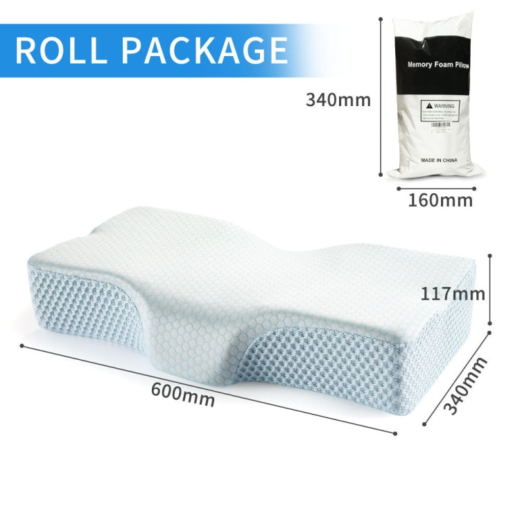 LD-P3 Memory Foam Protect Cervical Spine Pillow Single Slow Rebound Memory Foam Pillow, Dimensions: 60 x 34 x 11.7cm(Blue)