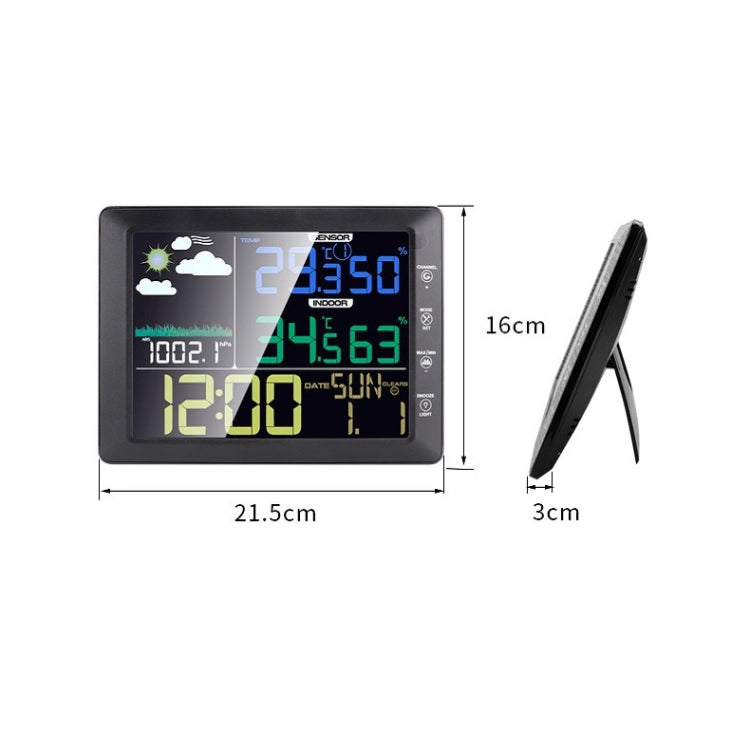 Multifunctional Wireless Colorful Screen Weather Clock Indoor And Outdoor Thermohygrometer(TS-8210-WG Wood Grain Color)