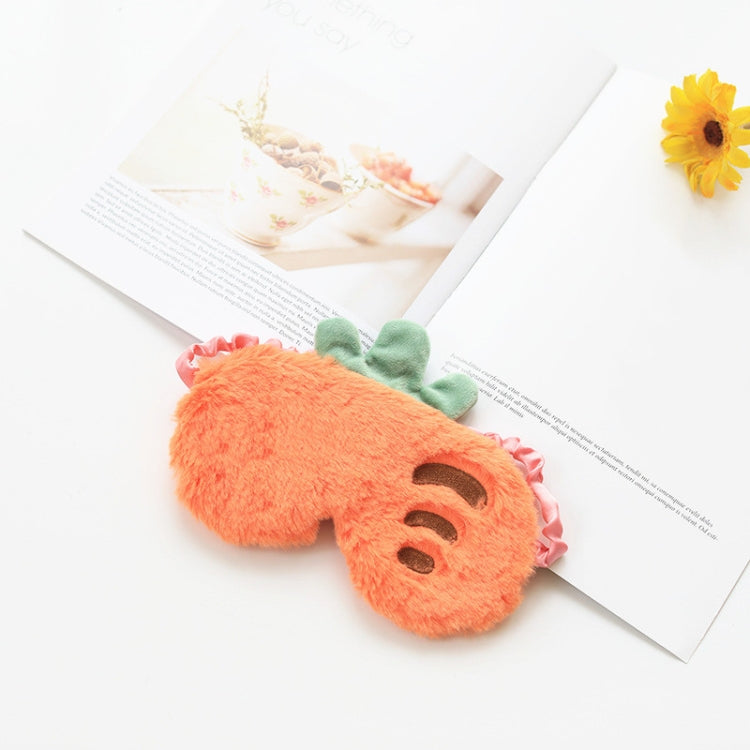 Fruit Plush Eye Mask Cute Soft Girl Sleep Blackout Eye Mask(Carrot)