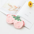 Fruit Plush Eye Mask Cute Soft Girl Sleep Blackout Eye Mask(Shallow Pink Strawberry)