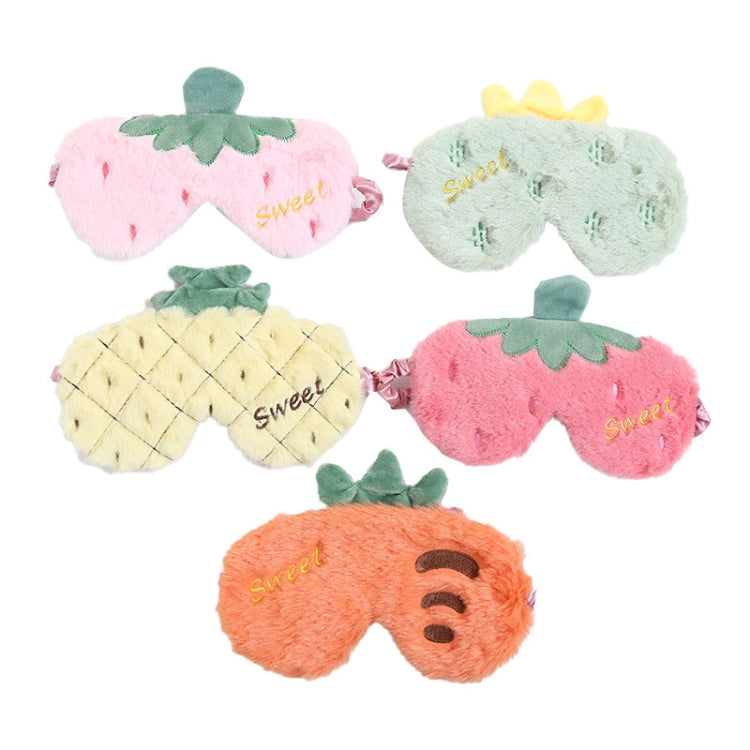Fruit Plush Eye Mask Cute Soft Girl Sleep Blackout Eye Mask(Strawberry)