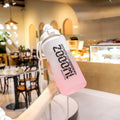 2000ml Frosted Gradient Color Large-Capacity Sports Water Cup Outdoor Portable Straw Water Bottle(Pink White)