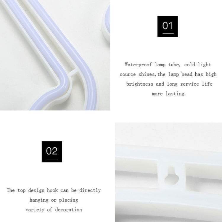 Musical Note Neon Light Modeling Lighting Room Decoration Lights(Blue Light)