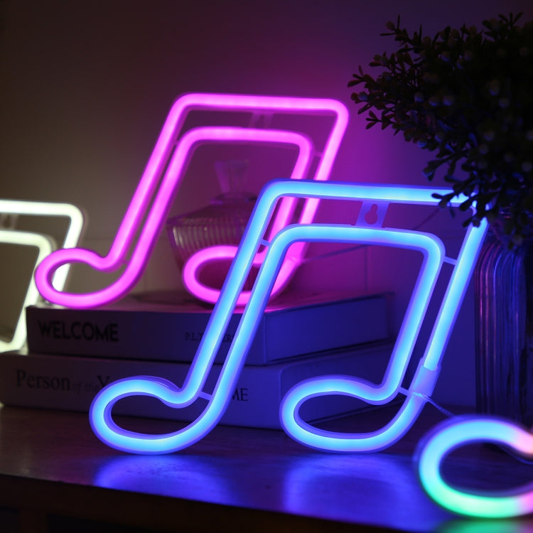 Musical Note Neon Light Modeling Lighting Room Decoration Lights(Blue Light)