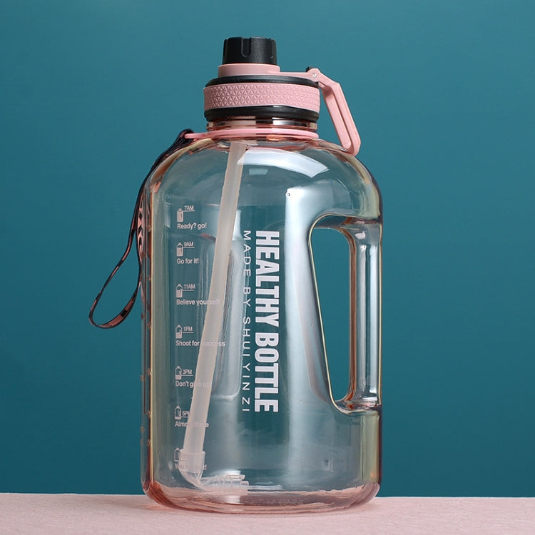 2.2L Large-Capacity Water Cup Sports And Fitness Straw Large Water Bottle Heat-resistant Plastic Barrel(Pink)