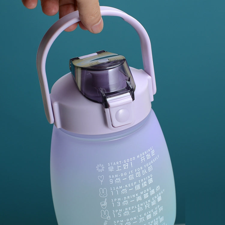 1.1L Portable Large Belly Water Cup High Temperature & Drop Resistant Straw Cup(Gradient Purple Blue)