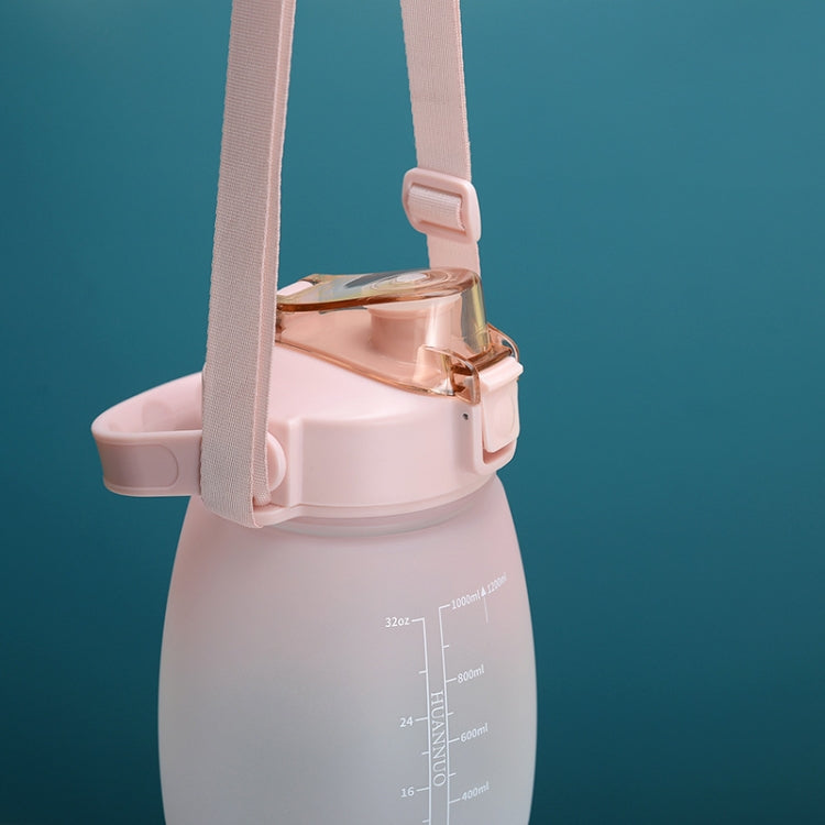 1.1L Portable Large Belly Water Cup High Temperature & Drop Resistant Straw Cup(Gradient Purple Blue)