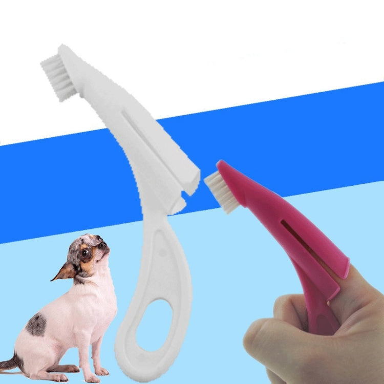 Pet Finger Toothbrush Cat And Dog Oral Cleaning Tool Soft Brush(White)