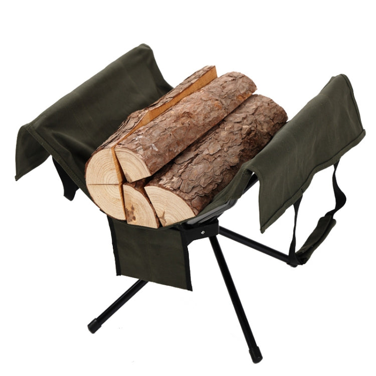 MT-FF001 Outdoor Wild Aluminum Alloy Firewood Rack Portable Folding Firewood Storage Frame(Green)