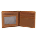 6003 Men Gift Crazy Horse Leather Lettering Laser Mark Wallet(Yellow Brown Blank)