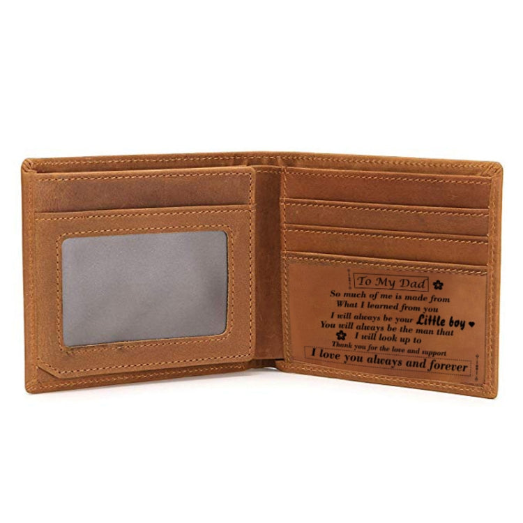 6003 Men Gift Crazy Horse Leather Lettering Laser Mark Wallet(B31)