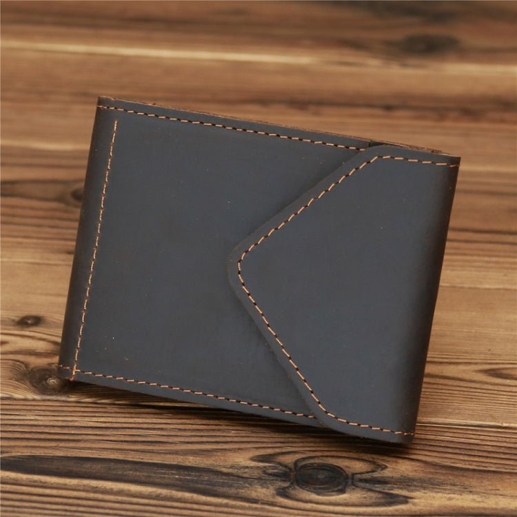 1071 Men Crazy Horse Leather Driver License Storage Wallet(Dark Brown)