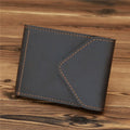 1071 Men Crazy Horse Leather Driver License Storage Wallet(Dark Brown)