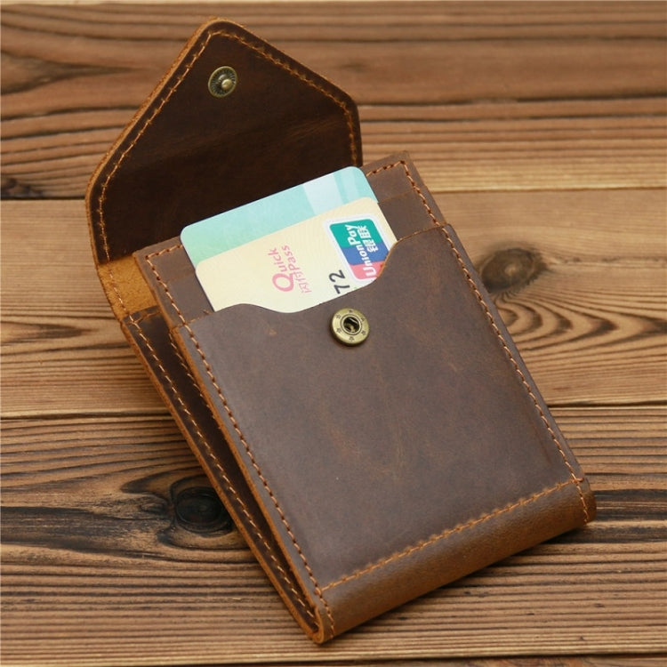 1071 Men Crazy Horse Leather Driver License Storage Wallet(Yellow Brown)