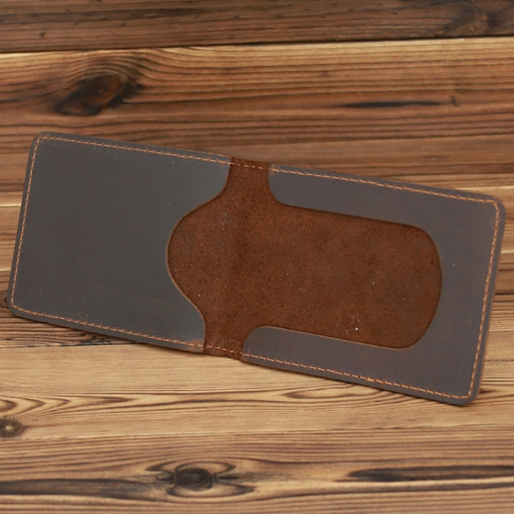 1063 Leather Driving License Holder Retro Wallet(Dark Brown)