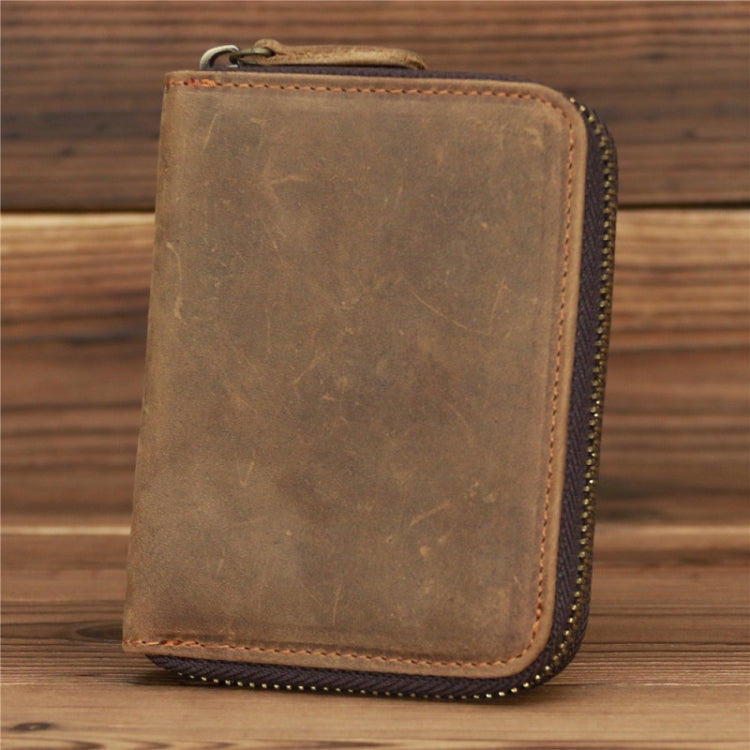 9039 RFID Antimagnetic Leather Zipper Wallet(Vertical 3)