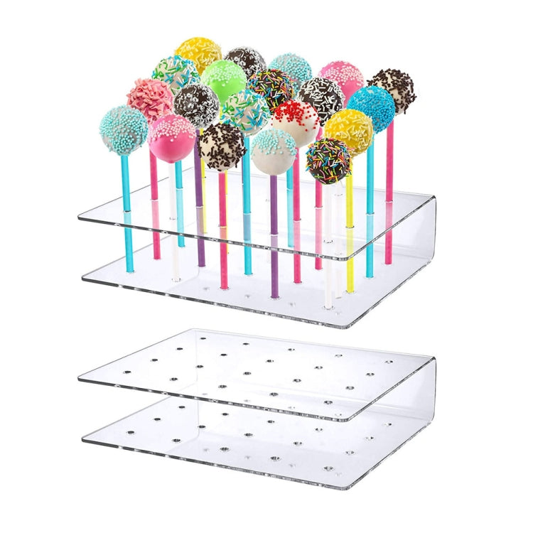 2pcs / Set 20-Hole Lollipop Stand Snack Stick Display Stand(Transparent)