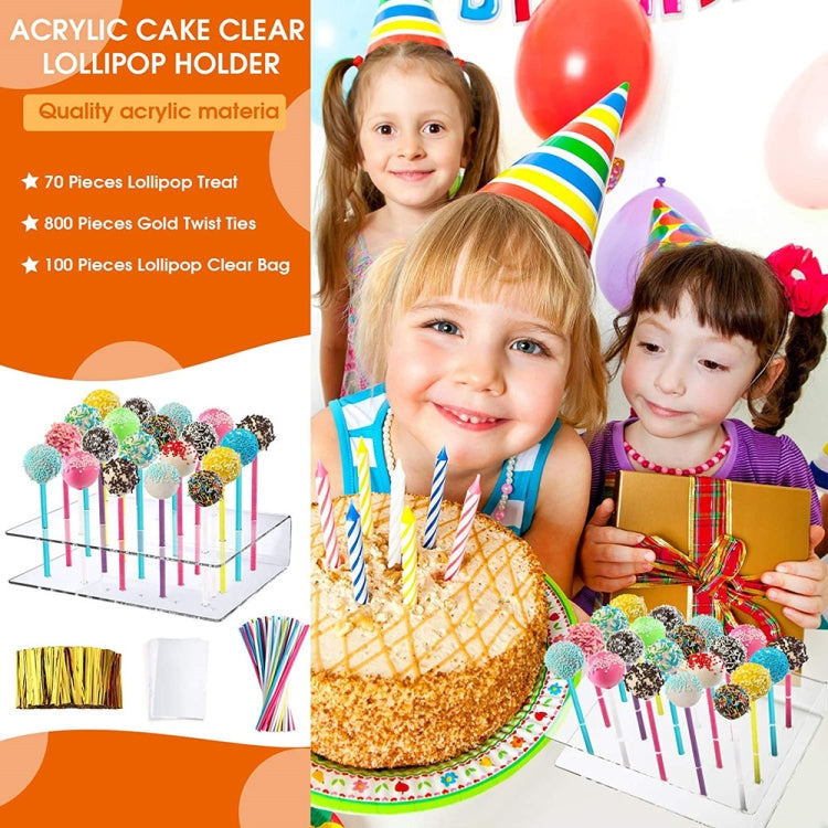 2pcs / Set 20-Hole Lollipop Stand Snack Stick Display Stand(Transparent)
