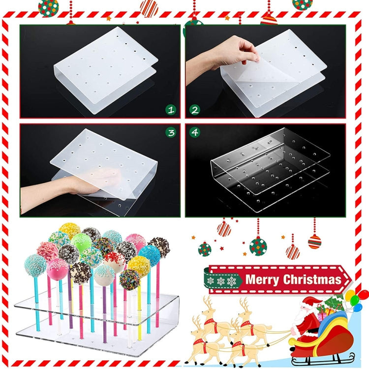 2pcs / Set 20-Hole Lollipop Stand Snack Stick Display Stand(Transparent)
