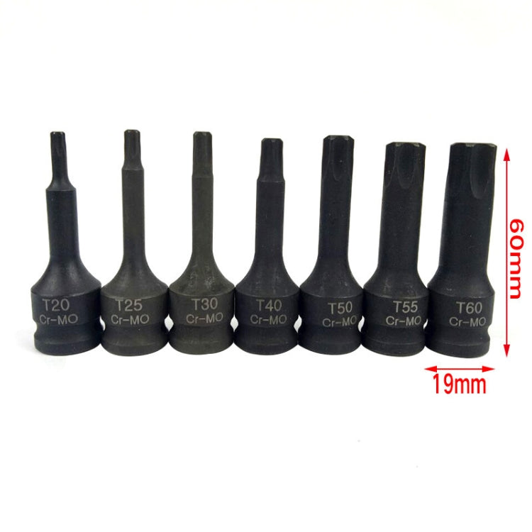 7 PCS / Set 3/8 Inch Pneumatic Pressure Batch Socket Set Tool, Specification: 7093 T Type
