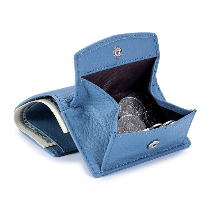 CL-2753 Leather RFID Short Coin Purse Wallet(Wine Red)