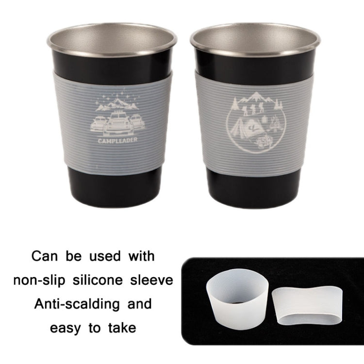 4 PCS / Set Outdoor Picnic Stainless Steel Cup With Storage Bag (White)