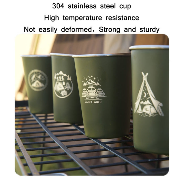 4 PCS / Set Outdoor Picnic Stainless Steel Cup With Storage Bag (White)