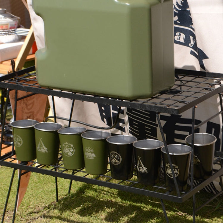 4 PCS / Set Outdoor Picnic Stainless Steel Cup With Storage Bag+Silicone Holder (White)