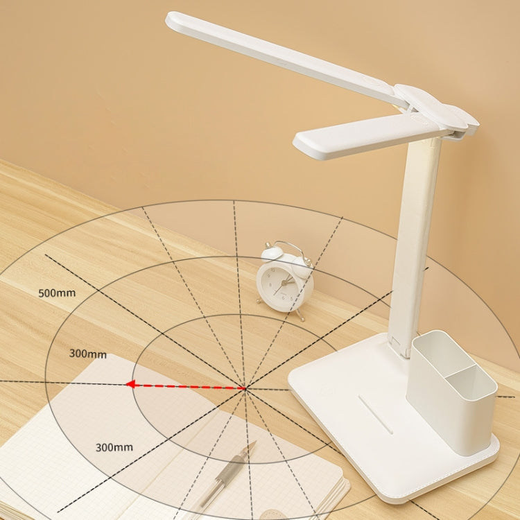 Double Head Lighting LED Charging Desk Lamp,Style: Rechargeable  4000mAh+Cable