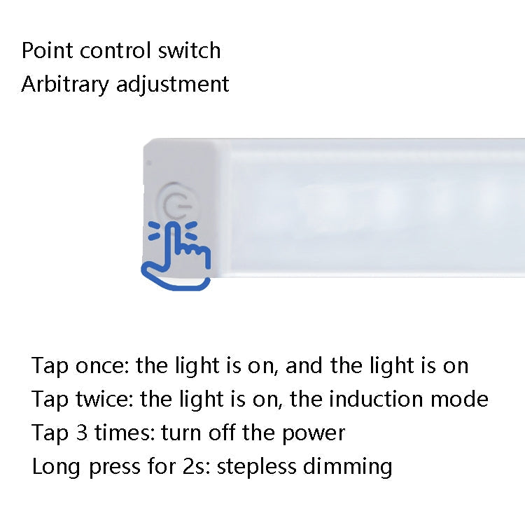 LED Human Body Induction Lamp Long Strip Charging Cabinet Lamp Strip, Size: 15cm(Silver and White Light)