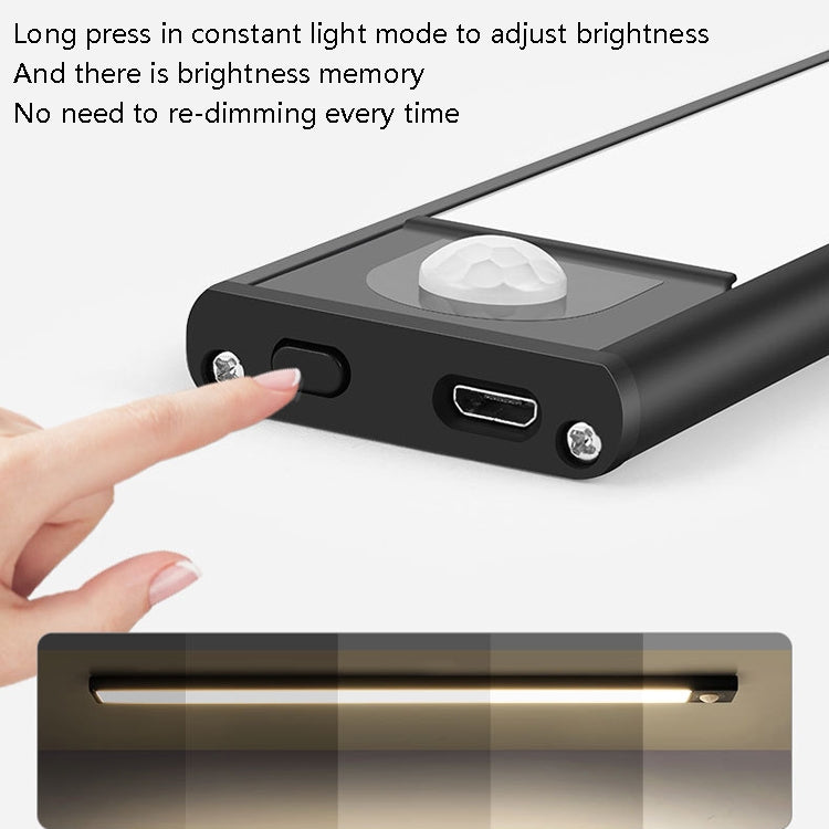 Intelligent Automatic Human Body Induction Wireless LED Lamp 40cm(Black + Warm Light)