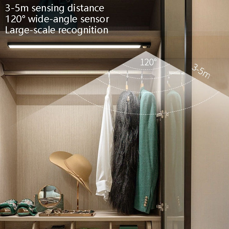 Intelligent Automatic Human Body Induction Wireless LED Lamp 40cm(Black + Warm Light)