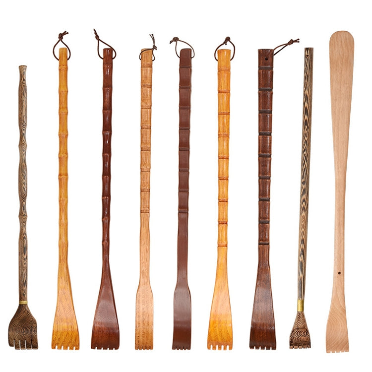 BQR01 Back Scratcher Long Handle Wooden Massage Scratcher, Style: Bamboo Section Red
