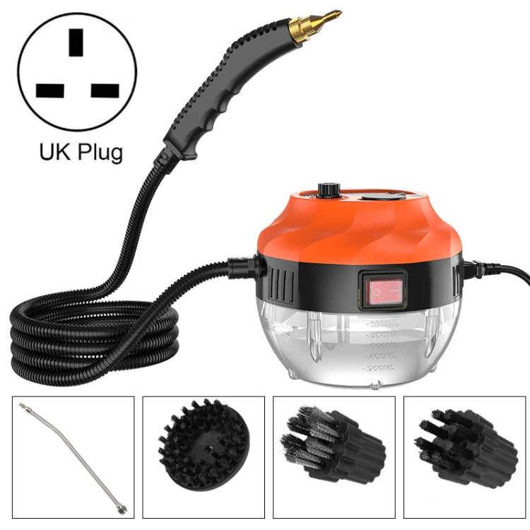 Steam Cleaner High Temperature Sterilization Cleaning Machine with 1L Water Tank 220V UK Plug(Orange)