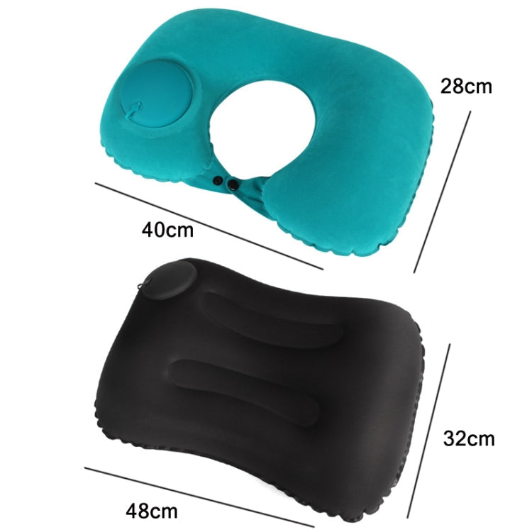 Travel Inflatable Press U-Shaped Neck Guard Pillow, Colour: Flocked U009-03（Light Gray）