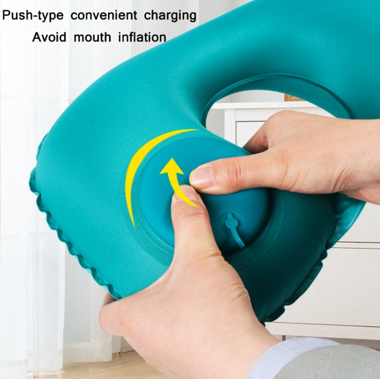 Travel Inflatable Press U-Shaped Neck Guard Pillow, Colour: Flocked U009-03（Light Gray）