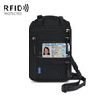 RFID Multi-Function Halter Passport Bag Certificate Protection Cover(Black)