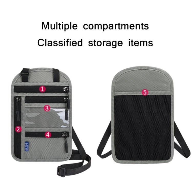 RFID Multi-Function Halter Passport Bag Certificate Protection Cover(Black)