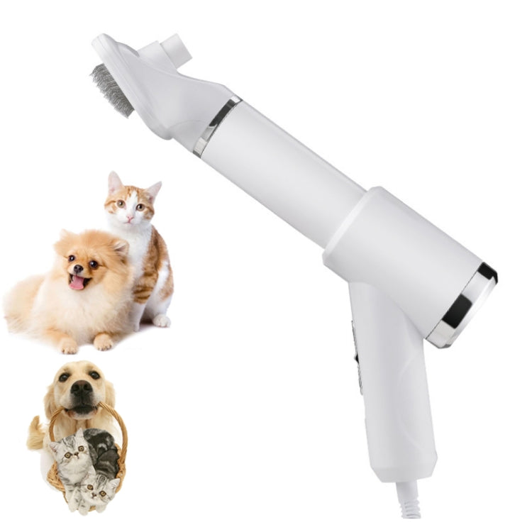 Pet Electric Comb Cat And Dog Brushing Cleaning Hair Dryer, Specification: EU Plug(3 Generation 866 White)