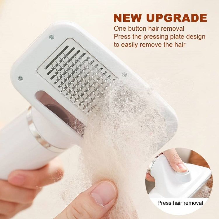 Pet Electric Comb Cat And Dog Brushing Cleaning Hair Dryer, Specification: EU Plug(3 Generation 866 White)