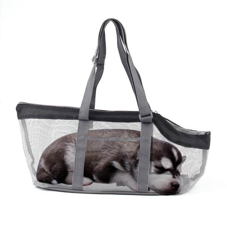 Pttie Baggie Panoramic Breathable Dog Outing Handbag(0901B Grey + Blue)