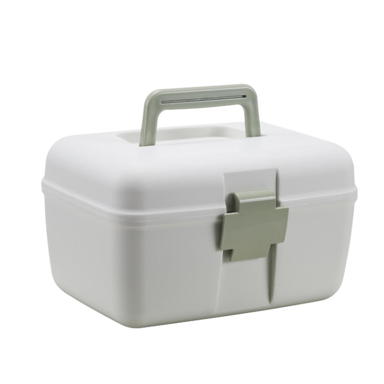 Household Sealed And Divided Double-Layer Portable Medicine Box(Green)
