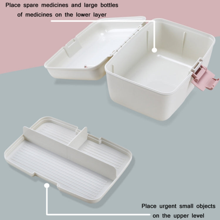 Household Sealed And Divided Double-Layer Portable Medicine Box(Blue)