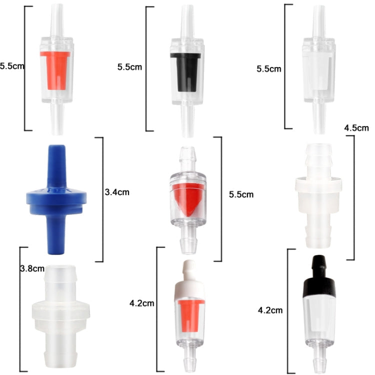 20 PCS Fish Tank Oxygen Pump Trachea Check Valve, Specification: 4mm (Black)